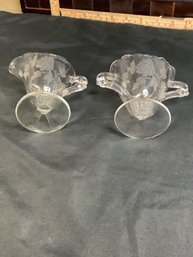 #2-2 HEISEY ROSE SUGER AND CREAMER SET