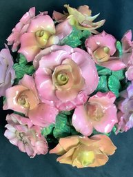 #3-1 PORCELIN WOVEN BASKET WITH FLOWERS