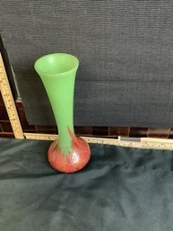 #3-5 RED AND GREEN ART GLASS VASE