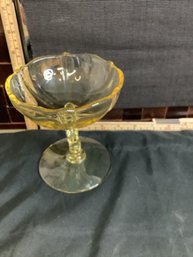 #8-4 BAROQUE RADIUM FOOTED DESERT GLASS