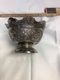 #65 REPOUSSEY VINTAGE SILVER PLATE ORNATE BOWL