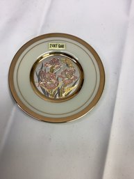 #71 VINTAGE 24 K GOLD HAND DECORATED ART OF CHOKIN MINI PLATE
