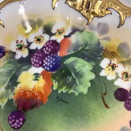 #72 HAND PAINTED LIMOGES 8014 MADE IN FRANCE PLATTER/PLATE BLACKBERRIES