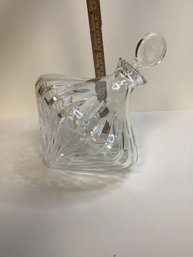 #6 VINTAGE ASTRL CRYSTAL SPIN TOP SIDE LEAN TILT DECANTER