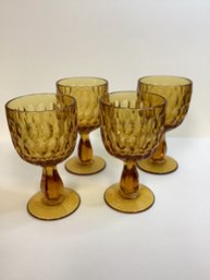 #7 4 VINTAGE FENTON COLONIAL THUMBPRINT WATER/COCKTAIL GOBLETS