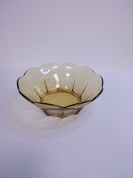 #13 ANCHOR HOKING MEDALLION GOLD SERVING BOWL SCALLOPED