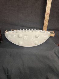 #20-3 FENTON HOB NAIL CRESSENT DISH WHITE