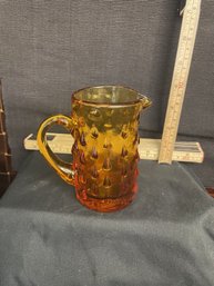 #20-4 AMBER HOB NAIL SMALL PITCHER