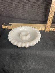 #20-5 MILK GLASS SUNFLOWER CANDLE HOLDER
