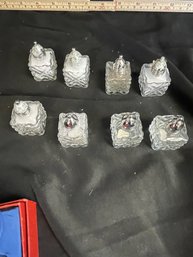 #20-25 VINTAGE LEONARD CRYTAL SALT AND PEPPER SHAKERS  4 SETS