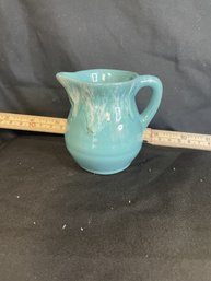 #20-30 VINTAGE TURQUOISE RED AND WARE DRIP GLAZED SMALL CREAMER