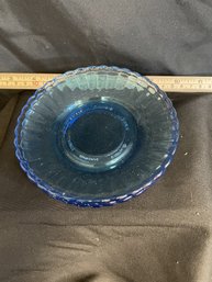 #20-31 BLUE AZURE 4 PIECE GLASS DESERT PLATE/SAUCER