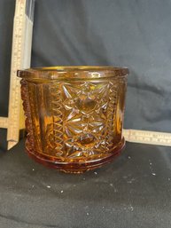 #20-41 VINTAGE INDIANA AMBER GLASS FAIRY LAMP