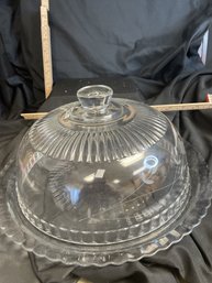 20-44 PRINCESS HOUSE HERITAGE CRYSTAL CAKE/PIE PLATE WITH DOME