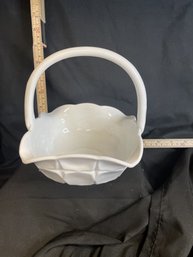 #20-45 WESTMORLAND MILK GLASS ASH BURTON 6 INCH BASKET