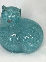 #34 SLEEPING CAT GLASS ART FOR WEST ELM FOR ST JUDE CHILDRENS RESERCH HOSPITAL