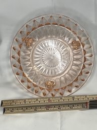 #45 JEANNETTE WIDSOR PINK THREE FOOTED BOWL DEPRESSION GLASS
