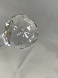 #47 VINTAGE HEAVY CLEAR FLUTED STAR BOTTOMS DOUBLE HANDLE SUGER BOWL