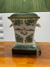 Porcelain Green And White Lamp
