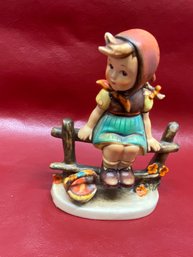 Vintage Hummel. Girl On A Fence