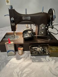 Vintage Sewing Machine  With Case - Works