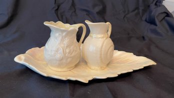 Belleek Creamers & Royal Winton Plate