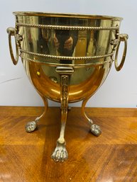 Footed Brass Pot
