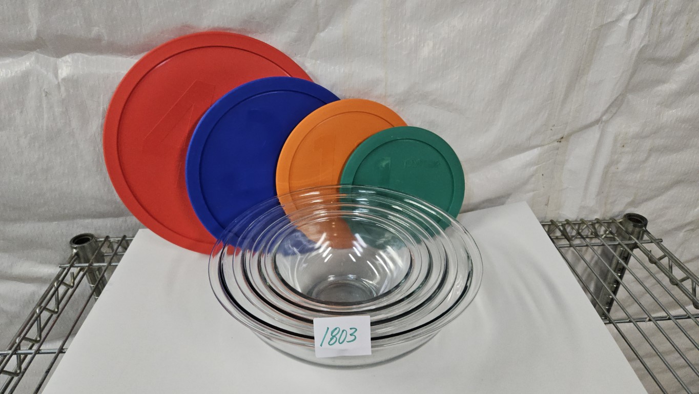 Pyrex Msical Stack Nice Set Four Genuine Pyrex Stacking Mixing Bowls With Tight Seal ...
