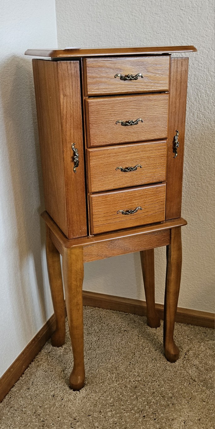 With Mirror Standing Jewelry Box Sherwood Auctions With Lock