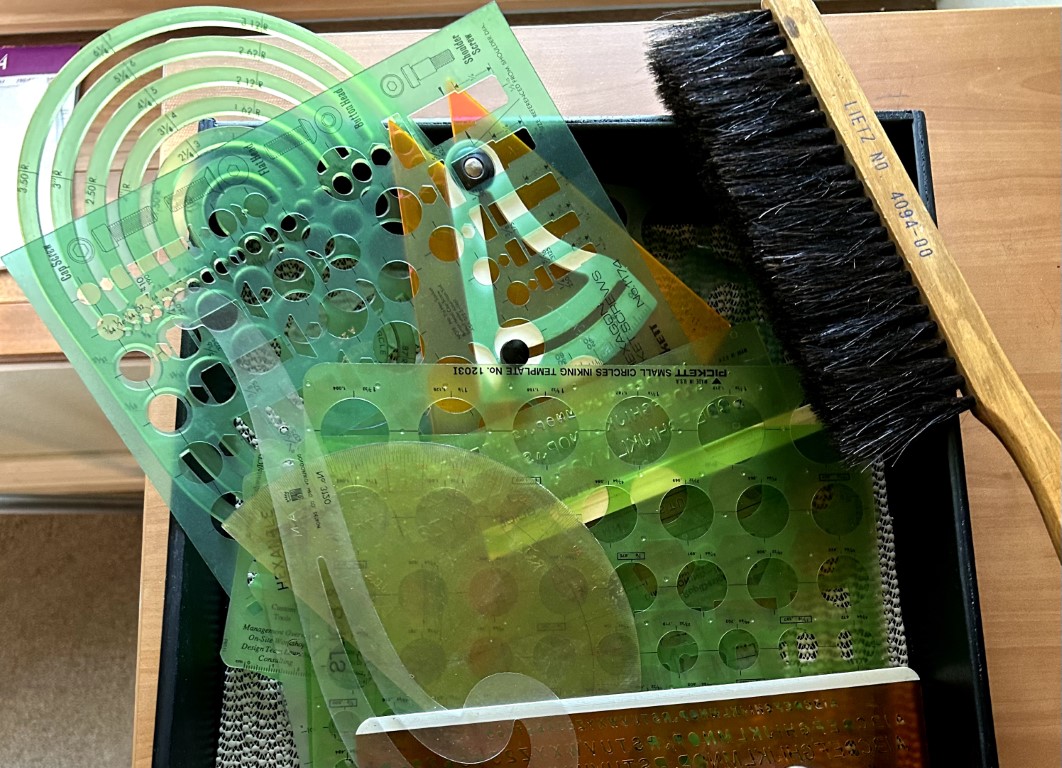 Collection Of Drafting And Lettering Templates, French Curves ...