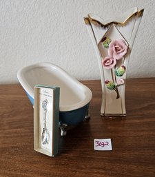 Porcelain Items & Spoon