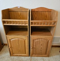 Matching Faux Wood Side Cabinets