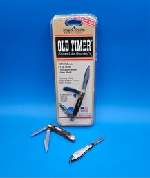 Two Old Timer Knives, One New In Packaging Plus A Carlsbad Caverns Single Blade Souvenir Knife