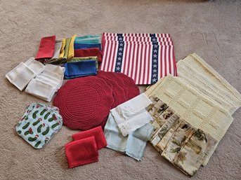 Lot Of Colorful Linens- Placemats, Napkins & More