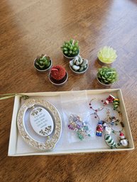 New Small Succulent Tea Candles Plus Themed Wine Markers