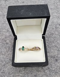2 Ladies Rings Marked 10KT - Stones Not Authenticated