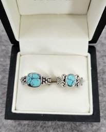 Ladies Turquoise Rings Marked 925
