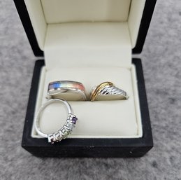 3 Ladies Rings- 2 Marked 925