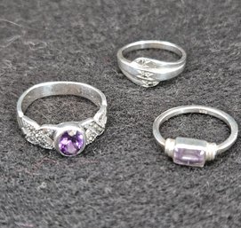 3 Ladies Vintage Style Rings- Two Are Clearly Marked 925