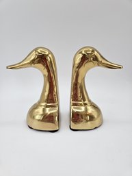MCM Mallard Duck Brass Bookends