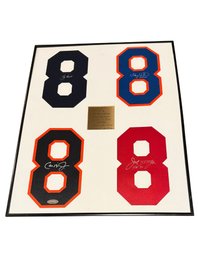 Great 8s Yogi Berra, Gary Carter, Joe Morgan, Cal Ripken Jr. One-of-a-Kind Multi-Signed Framed Number Display