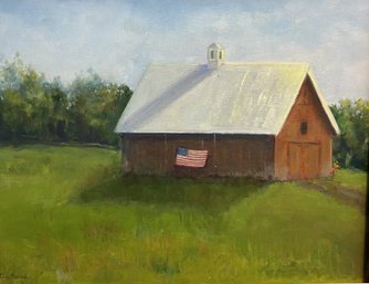 Dee Benish 'Barn With Flag'