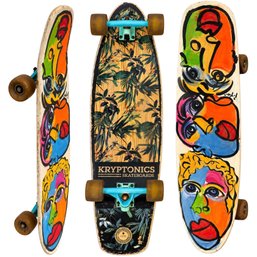 Peter Robert Keil 'Hand-Painted Skateboard (Palm-Print Cruiser)'