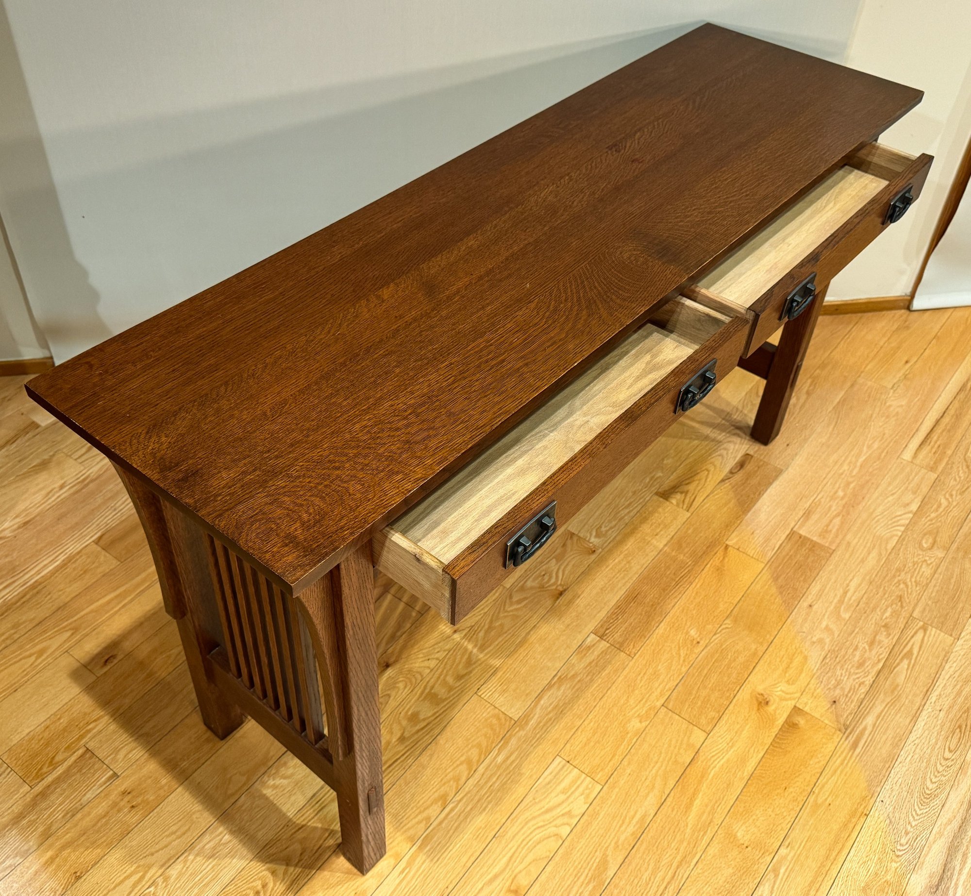 Stickley Mission Sofa/console Table And Stools By L & JG Stickley #1900 ...