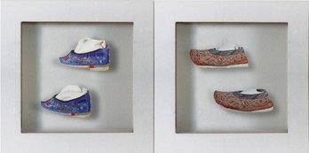 Two Pairs Of Chinese Lotus Shoes