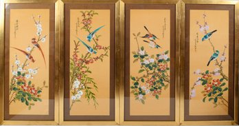 Our Chinese Birds And Flowers Paintings On Silk
