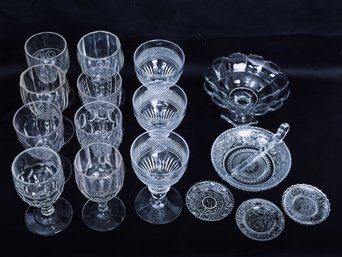 Collection Of Early American Pressed Glass And 19th Century Crystal Goblets