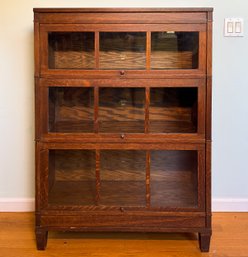 Mission Oak Three-stack Barrister Bookcase