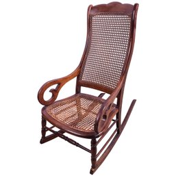 Rocking Chair With Cane Seat And Back