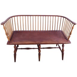 19th-Century Antique Spindle-back Windsor 'Prosper' Bench/ Settee